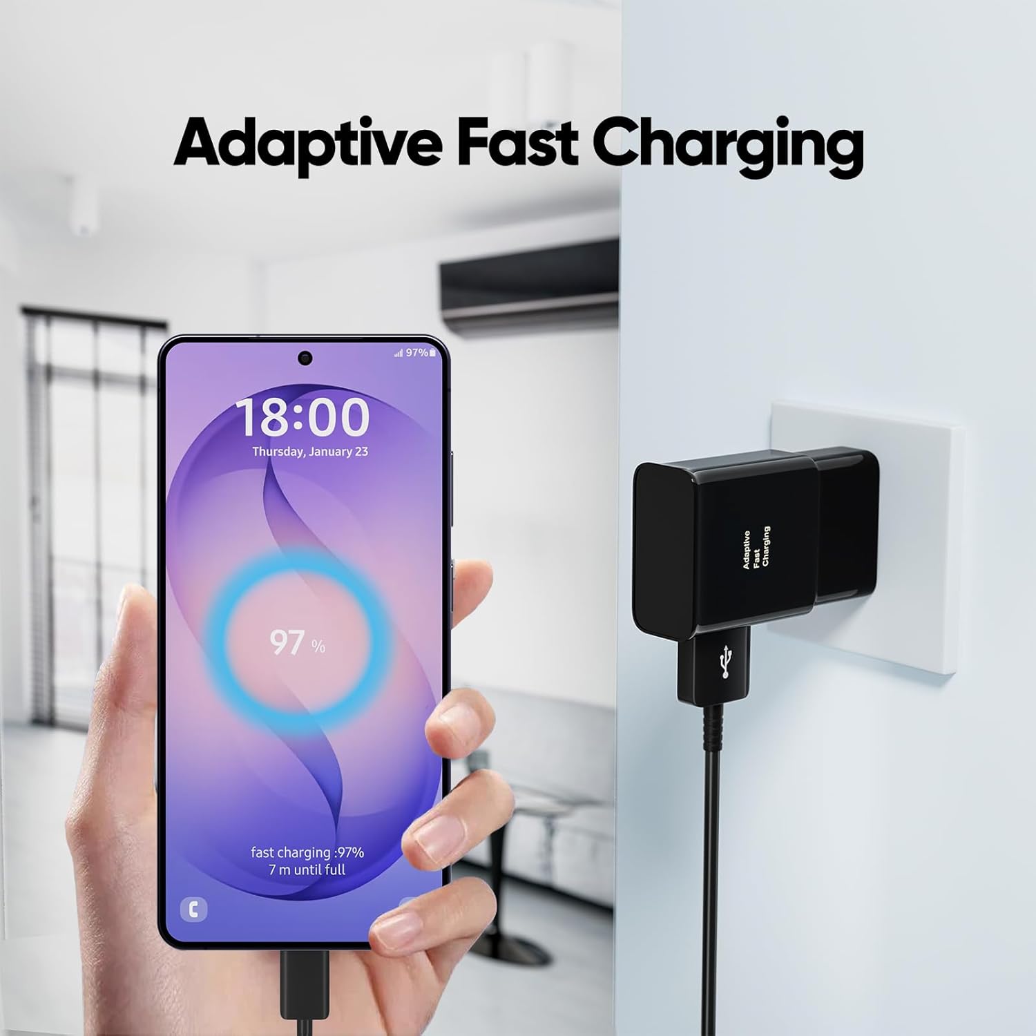 Cargador de teléfono Android, cable de carga rápida Samsung con cab...
