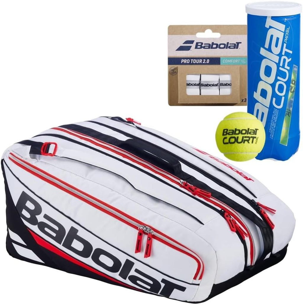 Bolsa de pádel técnica Babolat RH Pro (Blanco\/Negro\/Rojo) \u2013...
