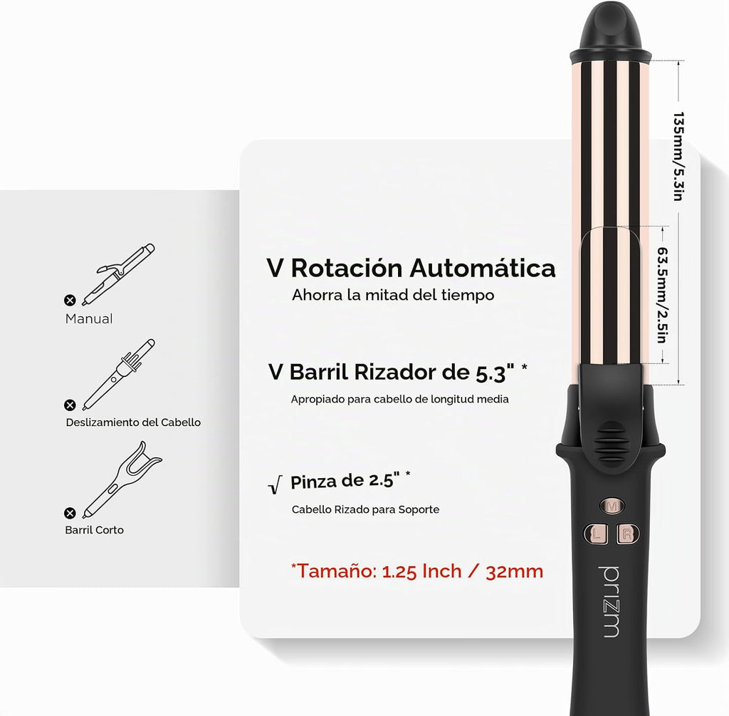 Prizm Rizador automático de 1.25 pulgadas\/1.260 in para rizador gr...