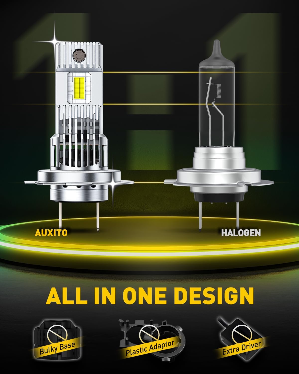 AUXITO Bombillas LED H7 mejoradas, 900% superbrillantes, luces inal...