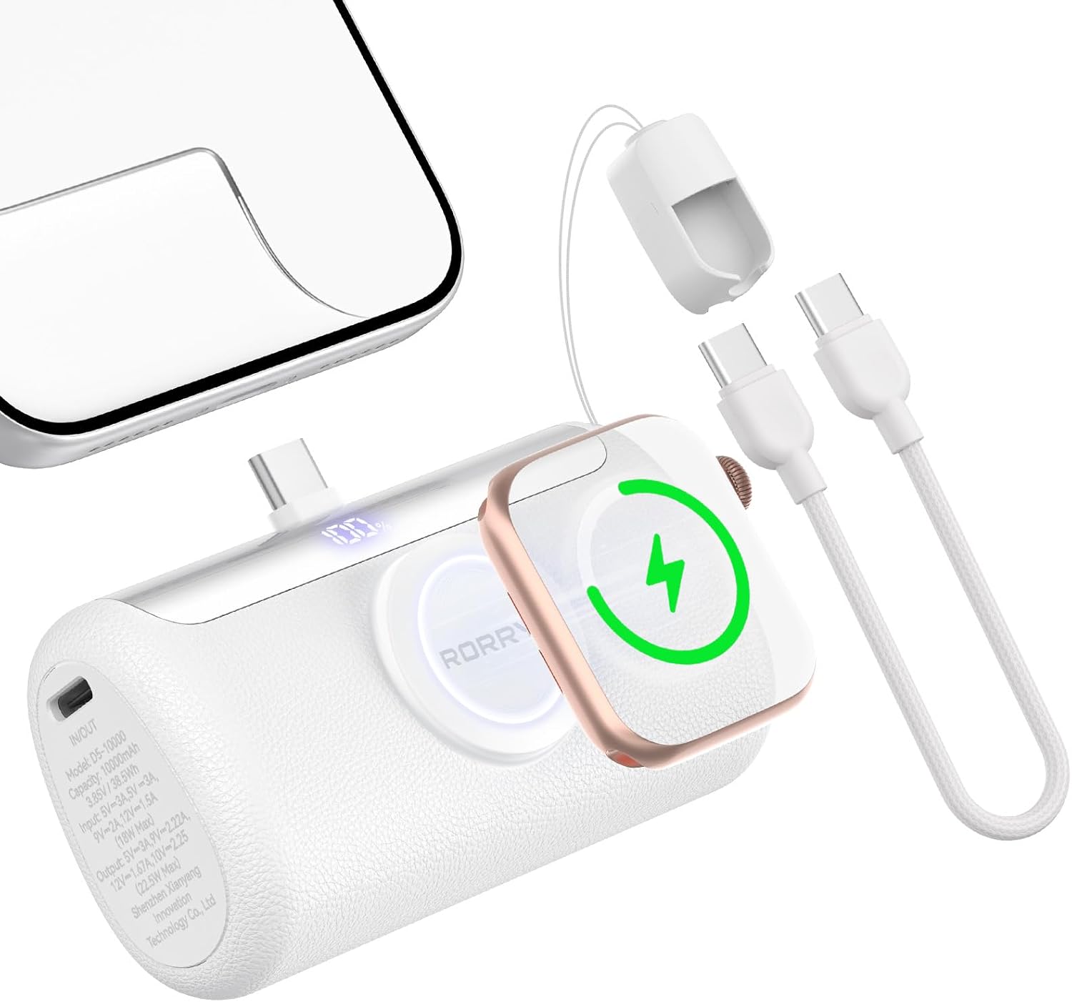 RORRY PalmGo Cargador portátil, 10000mAh PD 22.5W carga rápida mini...