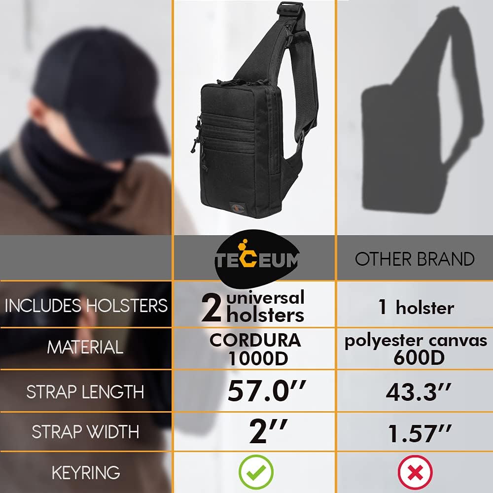 TECEUM - Bolsa de hombro táctica compacta \u2013 CCW para todos los...
