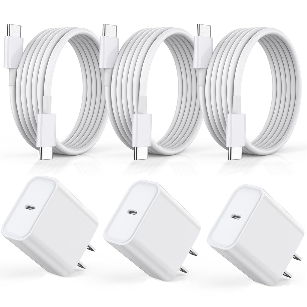 Cargador rápido para iPhone 17 16 15, paquete de 3 unidades USB C i...