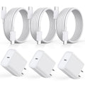 Cargador rápido para iPhone 17 16 15, paquete de 3 unidades USB C i...