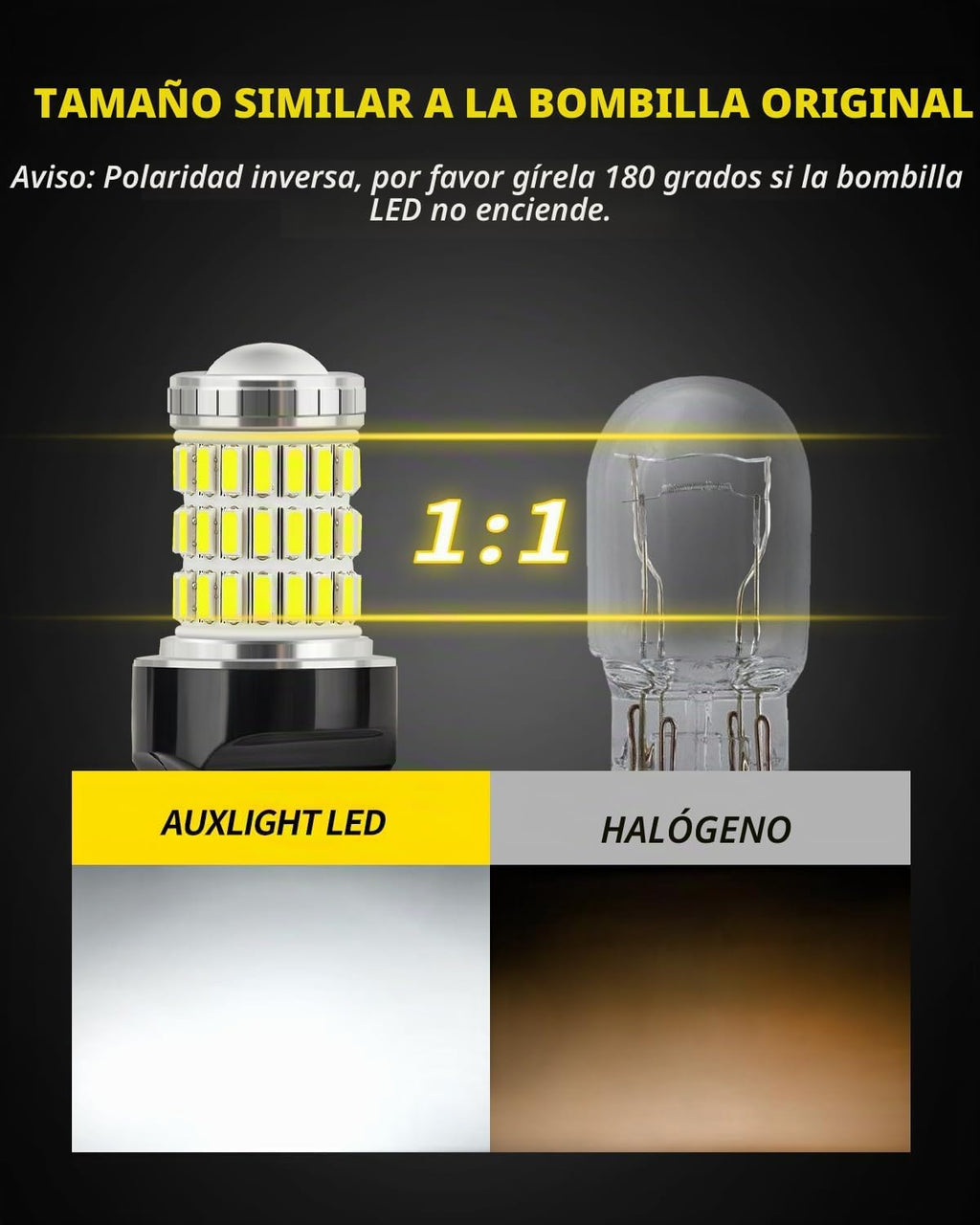 AUXLIGHT 7440 7441 7443 7444 T20 992 W21W Bombillas LED de xenón bl...