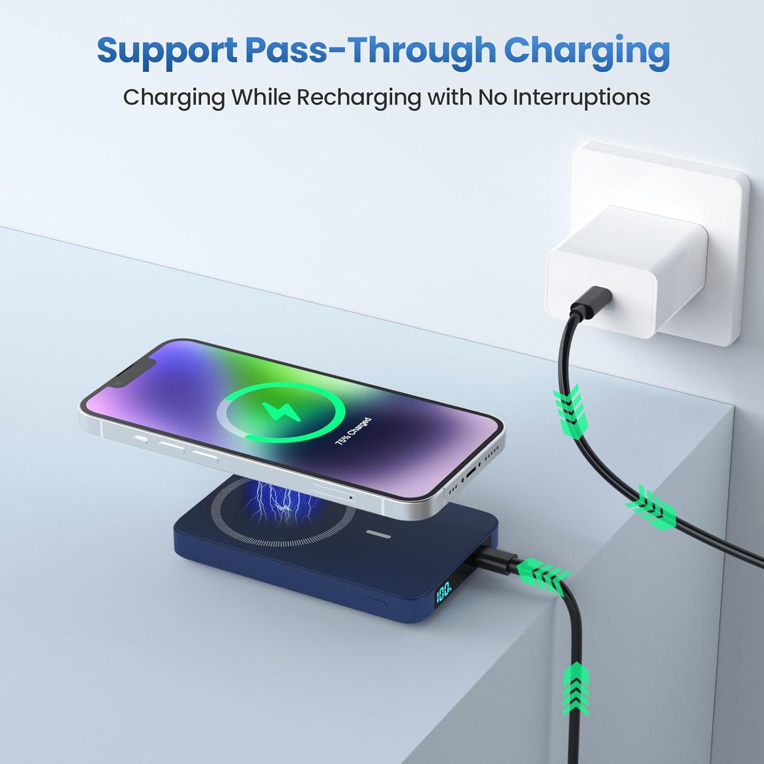 Cargador portátil magnético de 10800 mAh para batería Magsafe, banc...