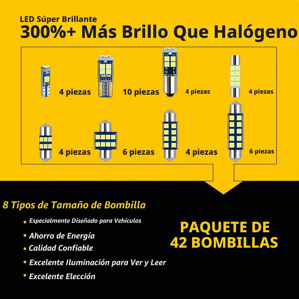 EBAIFUN Paquete de 42 bombillas LED blancas de 12 V DE3175 6418 641...