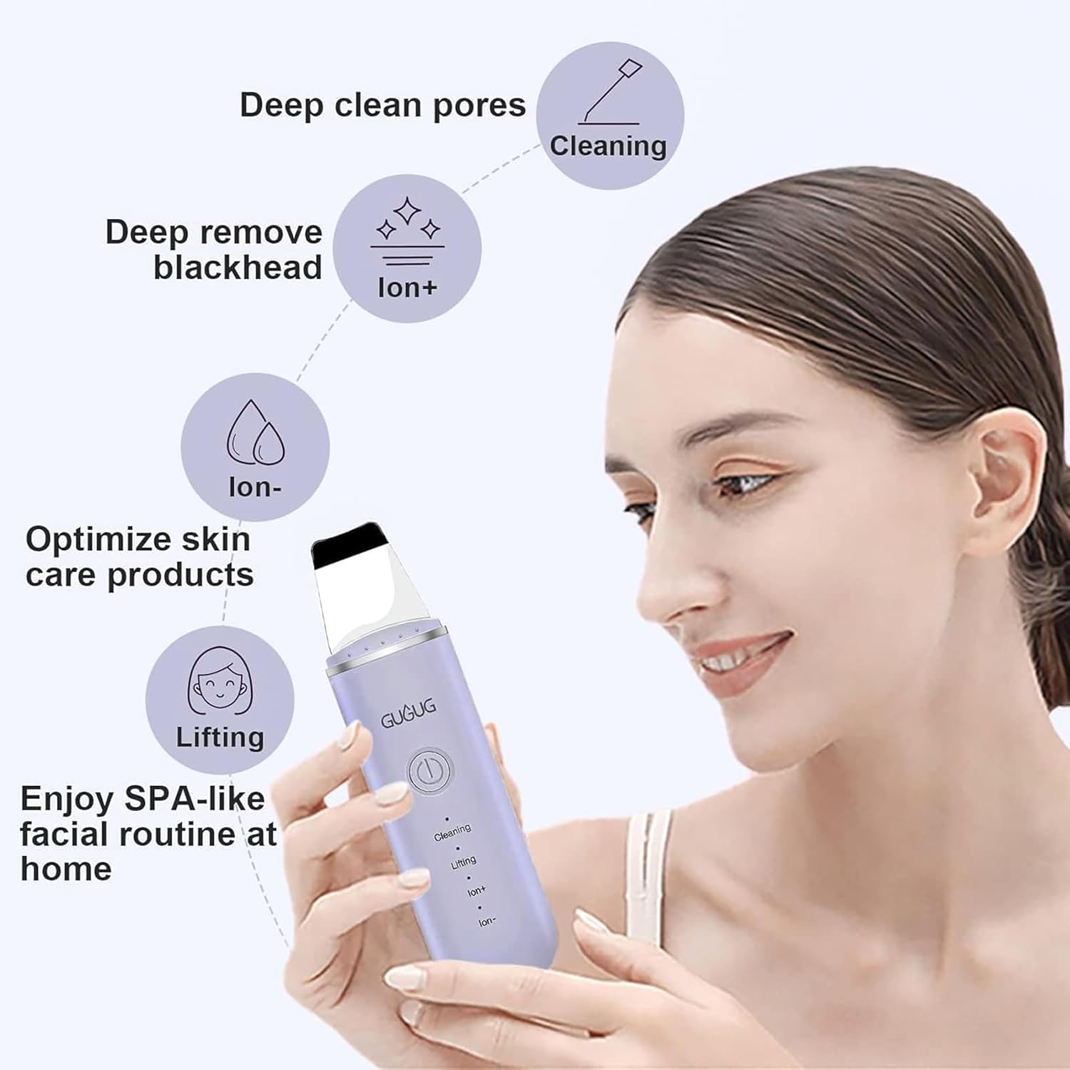 GUGUG - Espátula para la piel, espátula facial, limpiador de poros,...