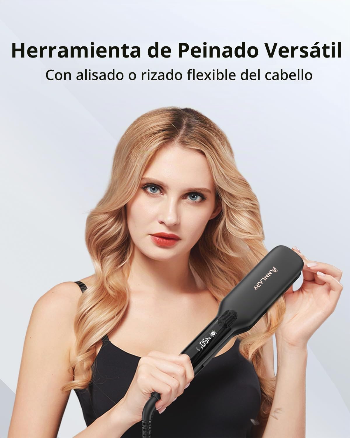 Annlary Plancha de pelo de 1.75 pulgadas, placa de titanio profesio...