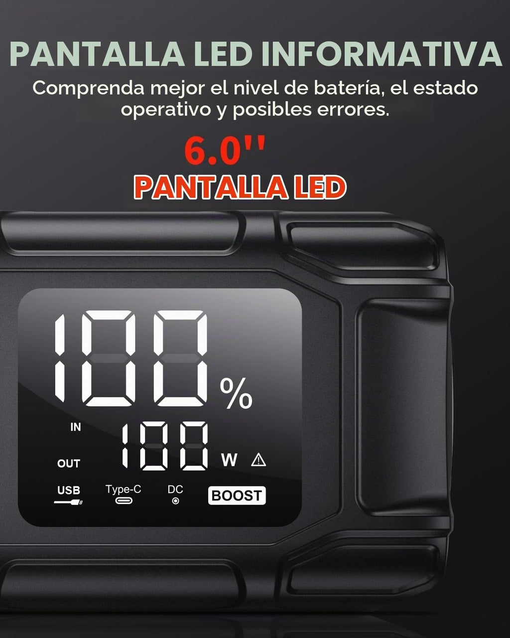 FLYLINKTECH Arrancador de batería de automóvil, 6000 A pico 26800 m...