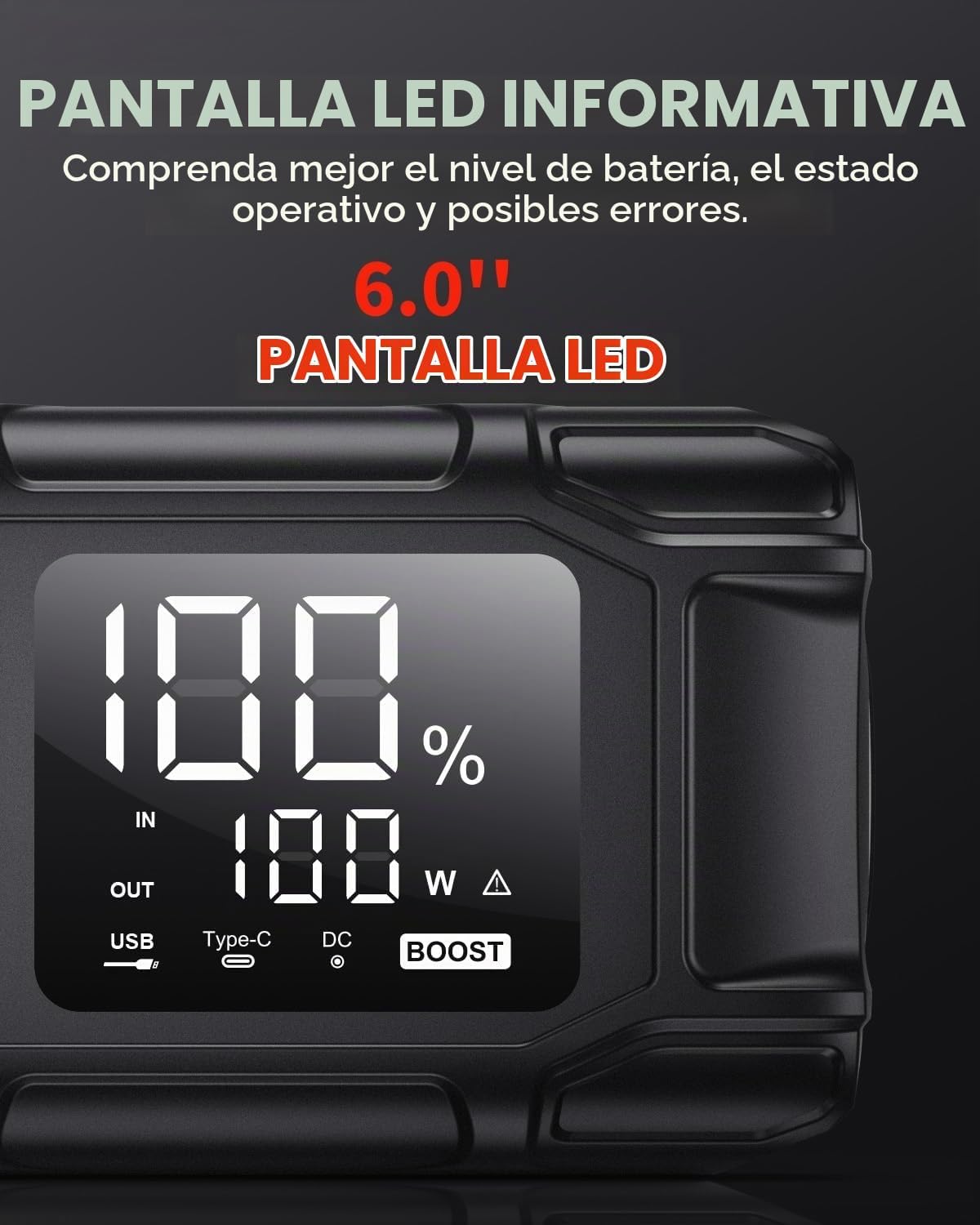 FLYLINKTECH Arrancador de batería de automóvil, 6000 A pico 26800 m...
