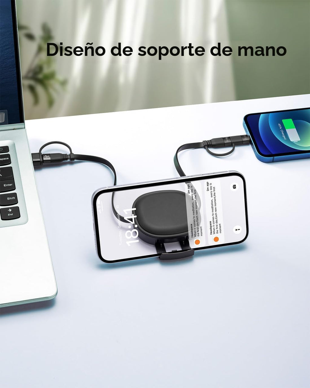 Cable de carga múltiple, paquete de 2 cables de carga Lightning 5 e...