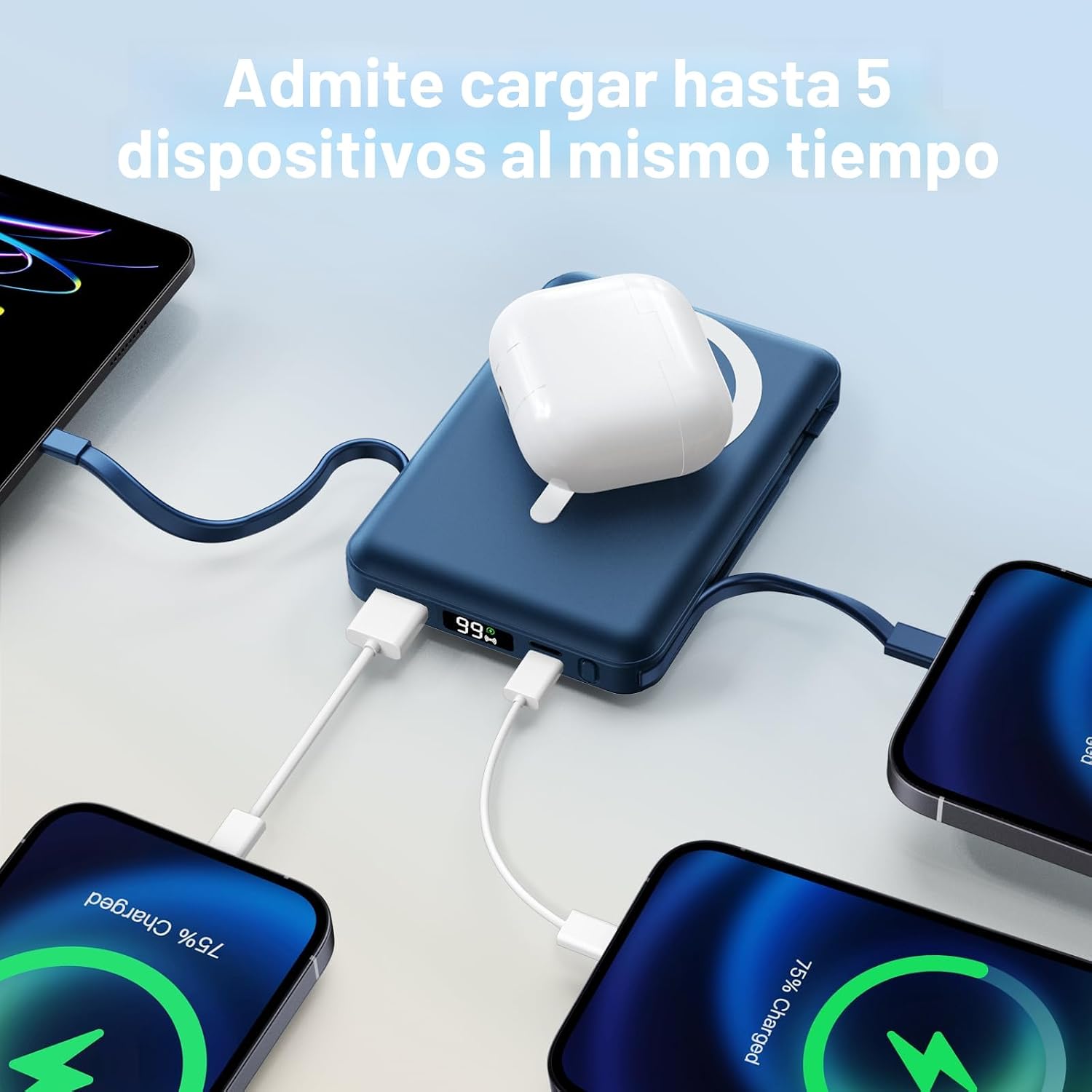 Vexnara para banco de energía Magsafe, banco de energía magnético d...
