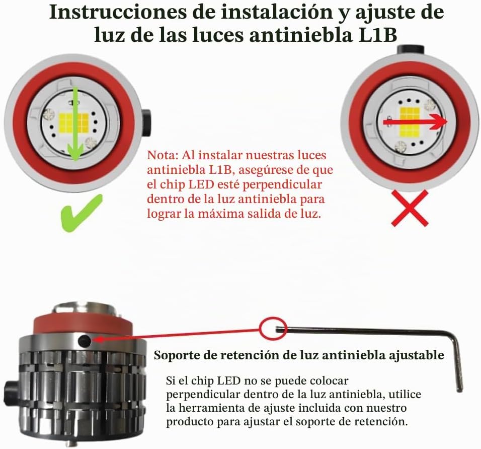 L1B TF1 Bombillas LED antiniebla, de doble color, 3000 K, amarillo...