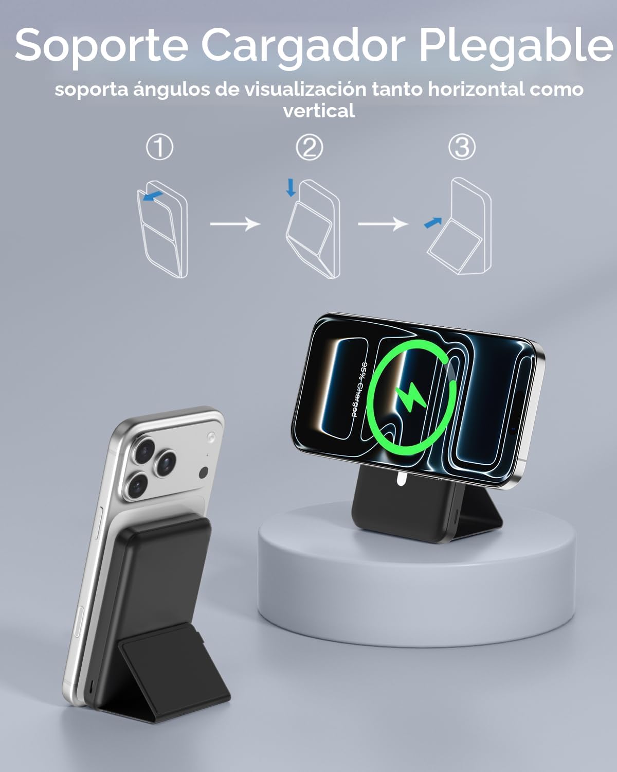 podoru para Magsafe Paquete de baterías, banco de energía magnético...