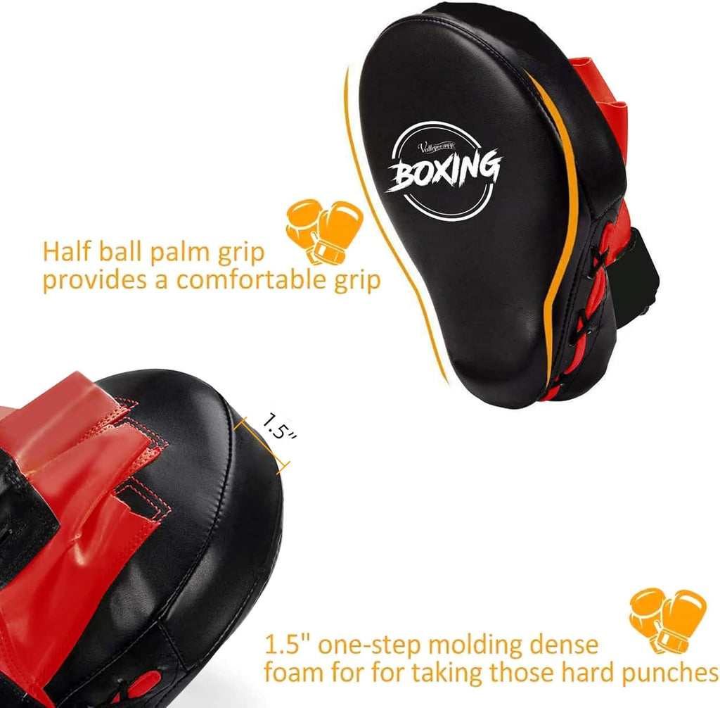 Valleycomfy - Manoplas de boxeo curvadas de piel sintética para ent...
