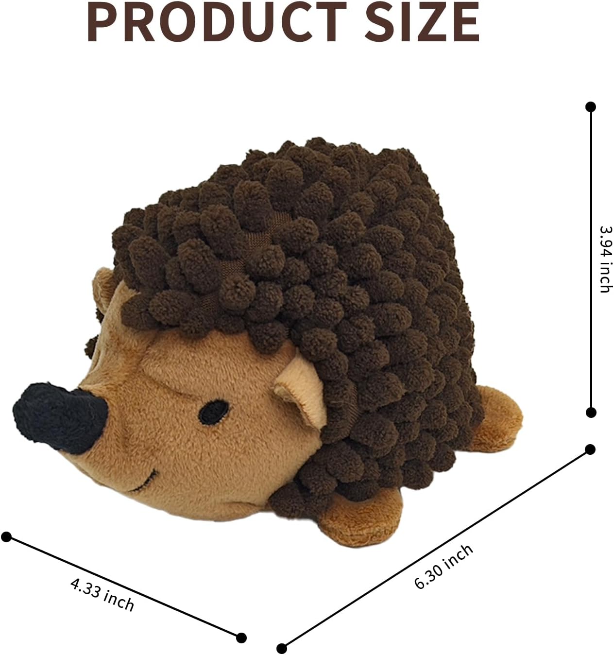 Chongqile Erizo de peluche para perros, 3 piezas, erizo chirriante...