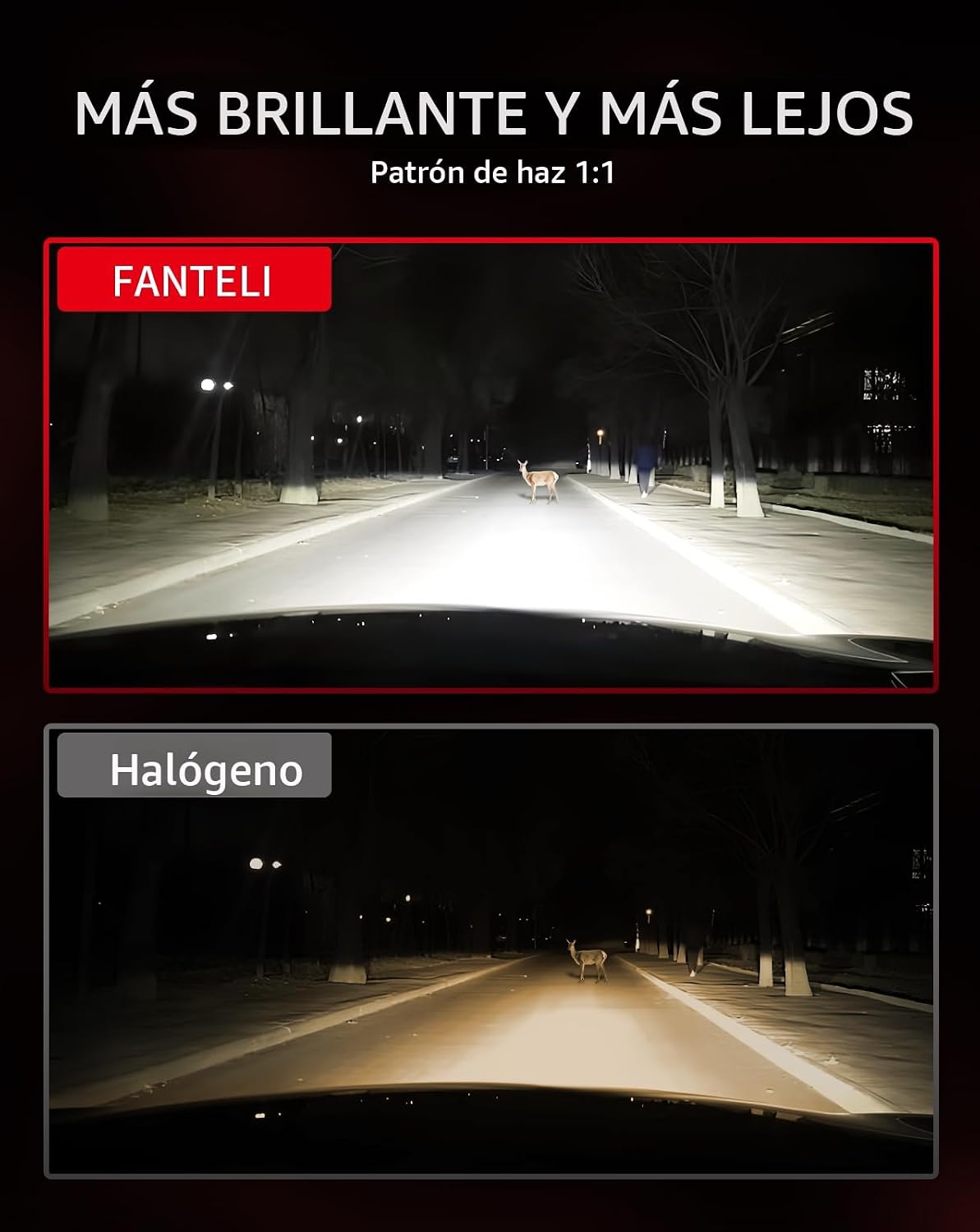 FANTELI Juego de bombillas 6500K blanco frío 40000LM 900% de brillo...