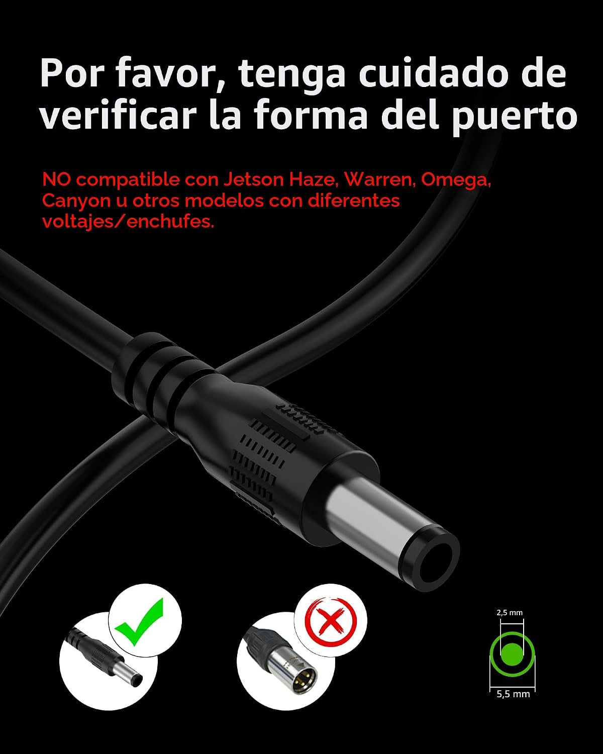 Cargador VHBW de 42 V para bicicleta eléctrica Jetson, compatible c...