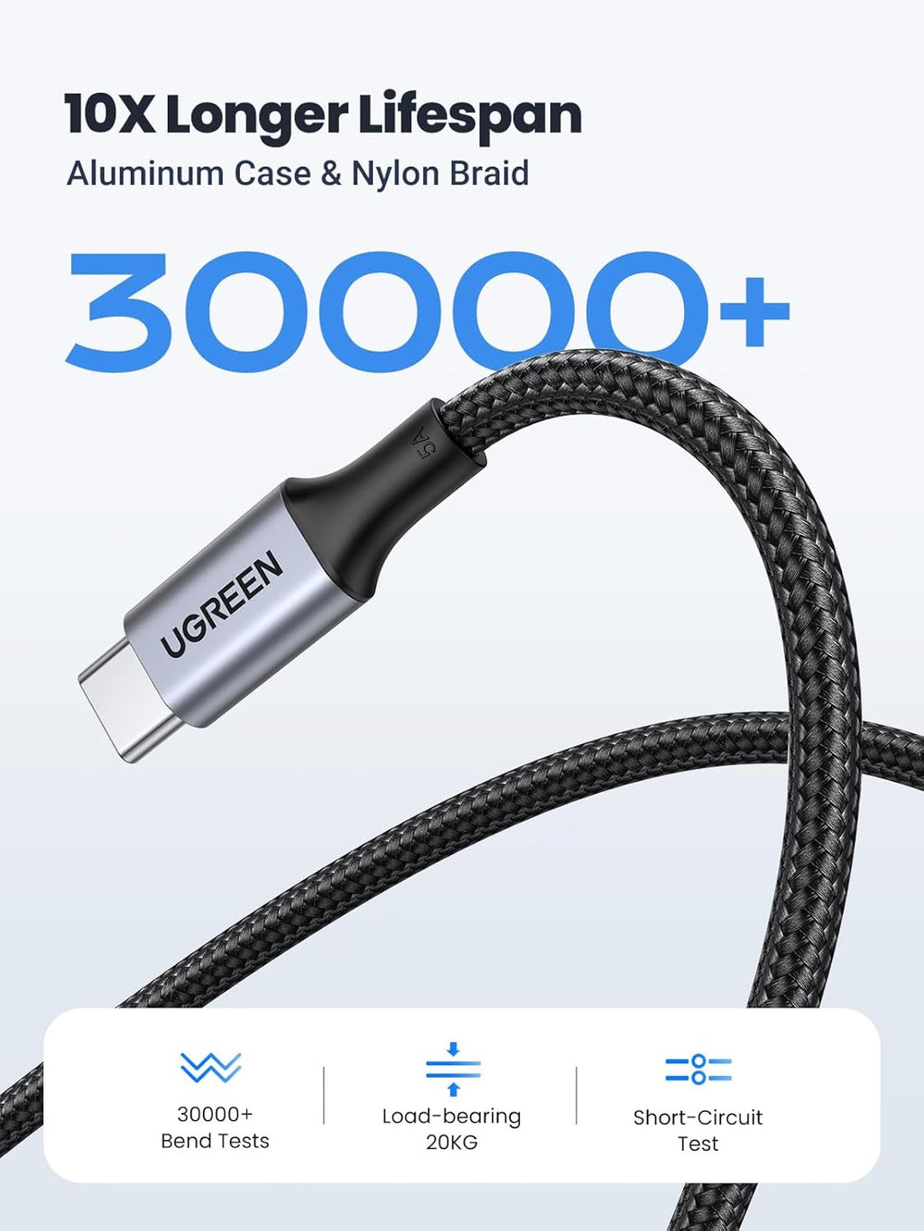 UGREEN Cable USB C a USB C, cable de carga de 100 W para iPhone 17\...