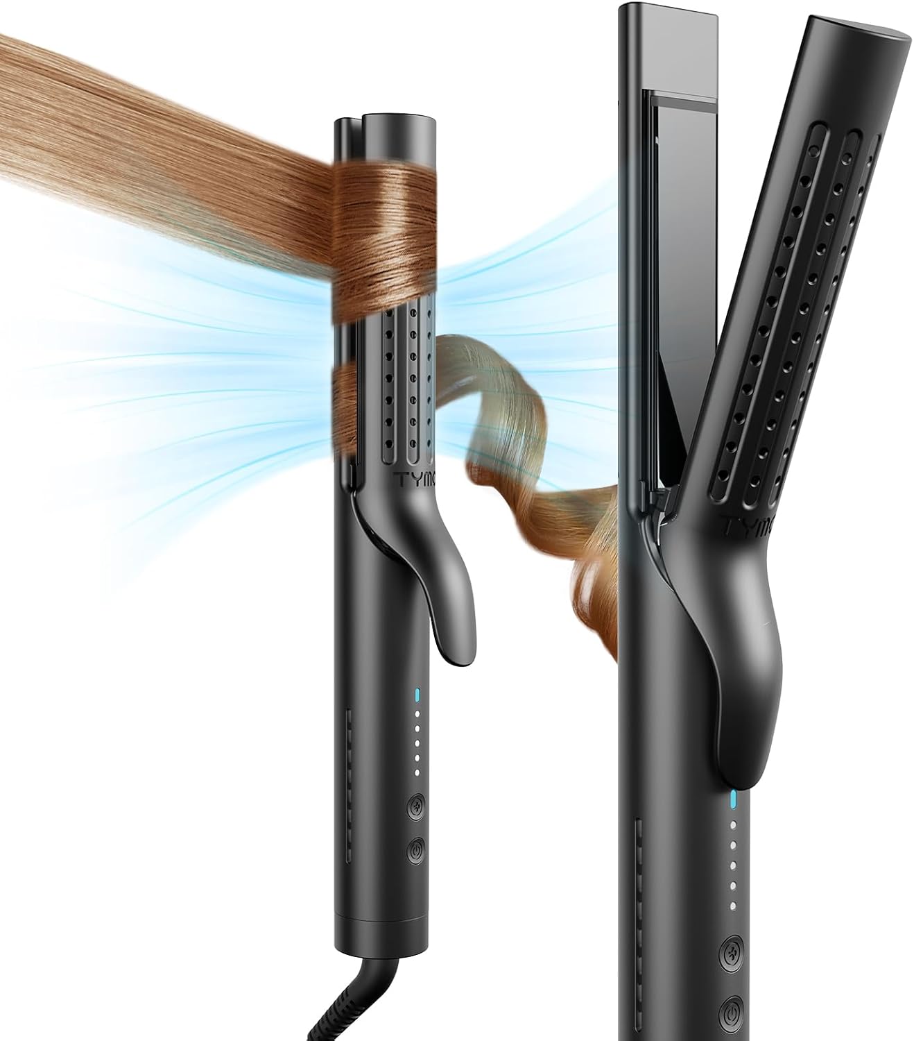 TYMO Airflow 2.0 - Plancha para alisar el cabello y rizador 2 en 1...