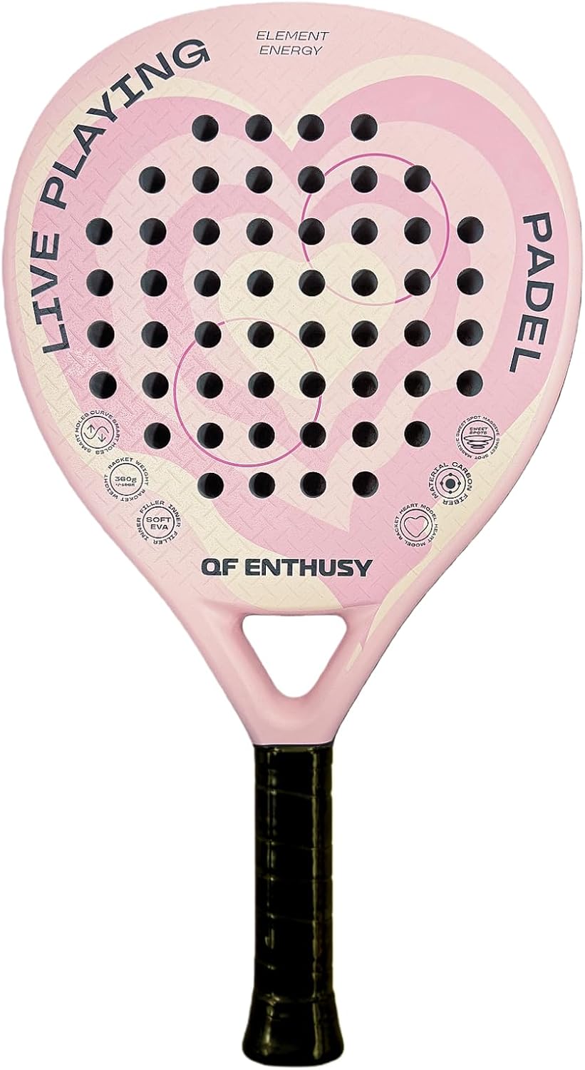 Pala de Padel, Pala de Padel de Superficie de Fibra de Carbono, Lig...