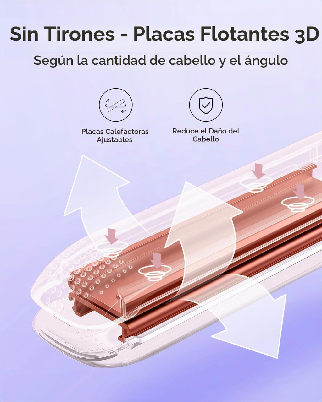 Plancha plana de pelo Pro de Wavytalk, plancha plana 100% de titani...