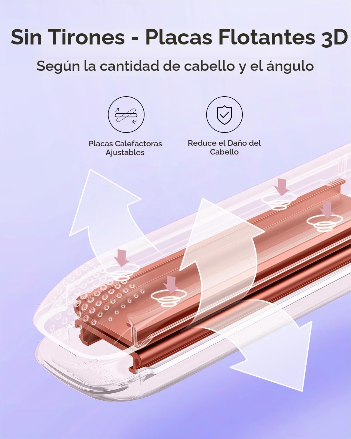 Plancha plana de pelo Pro de Wavytalk, plancha plana 100% de titani...
