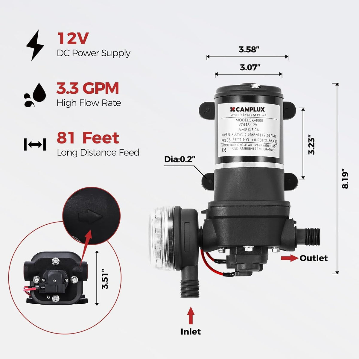 CAMPLUX - Calentador de agua de propano de 4.22 GPM, calentador de...