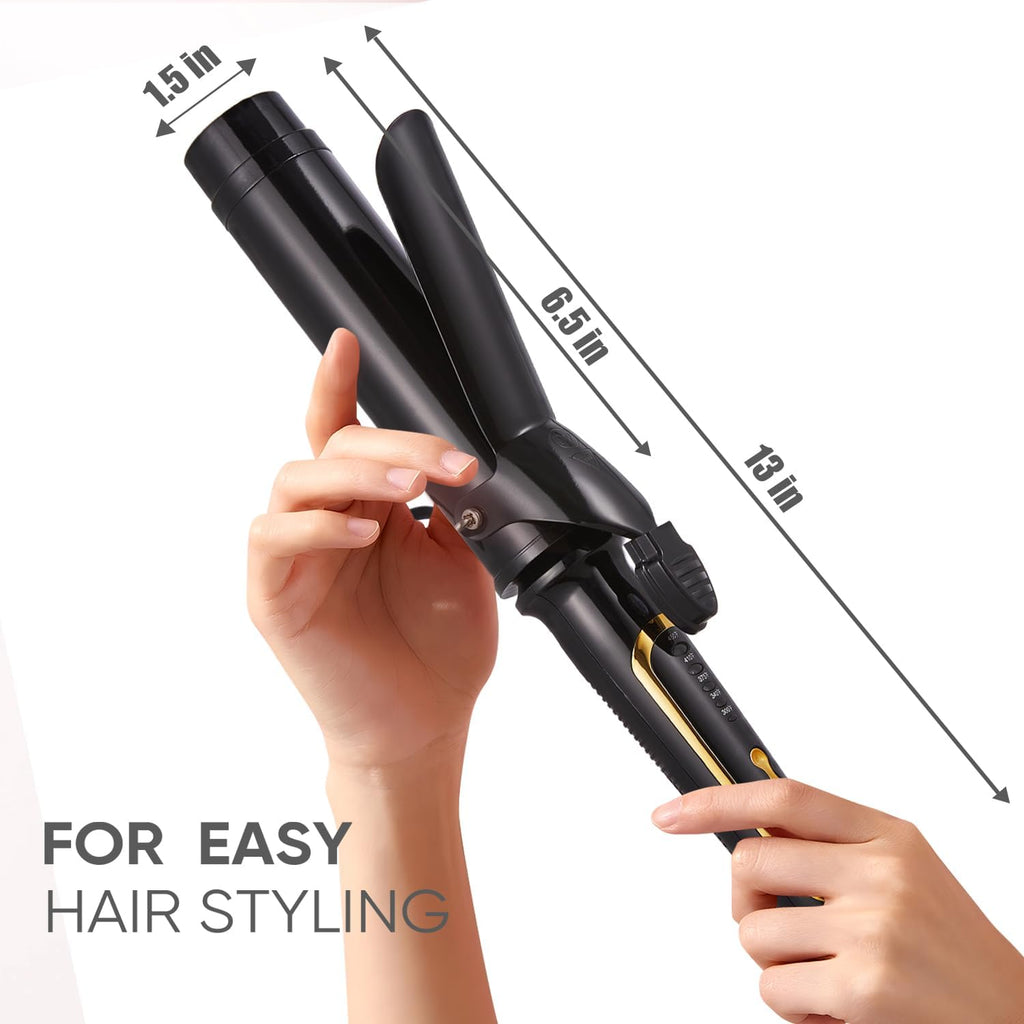 Lanvier - Rizador de pelo de 1 1\/2 pulgadas con barril de 1.5"...