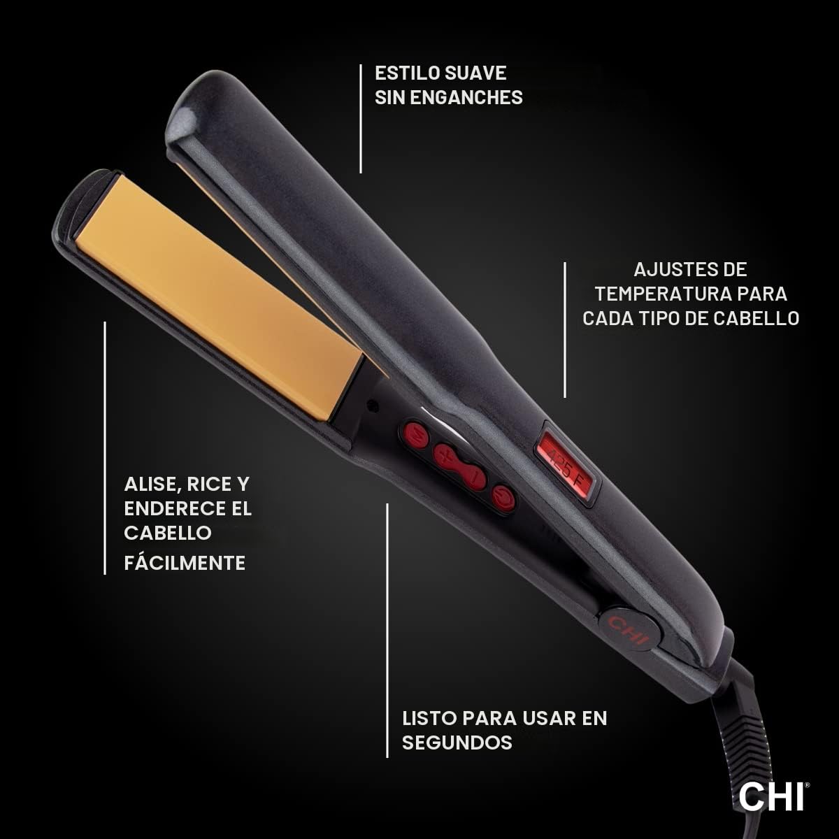 CHI Plancha plana digital G2, plancha alisadora para cabello suave...