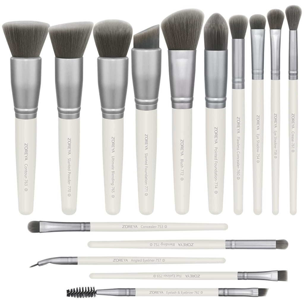 ZOREYA Brochas de Maquillaje - Juego de 15 Brochas de Maquillaje Pr...