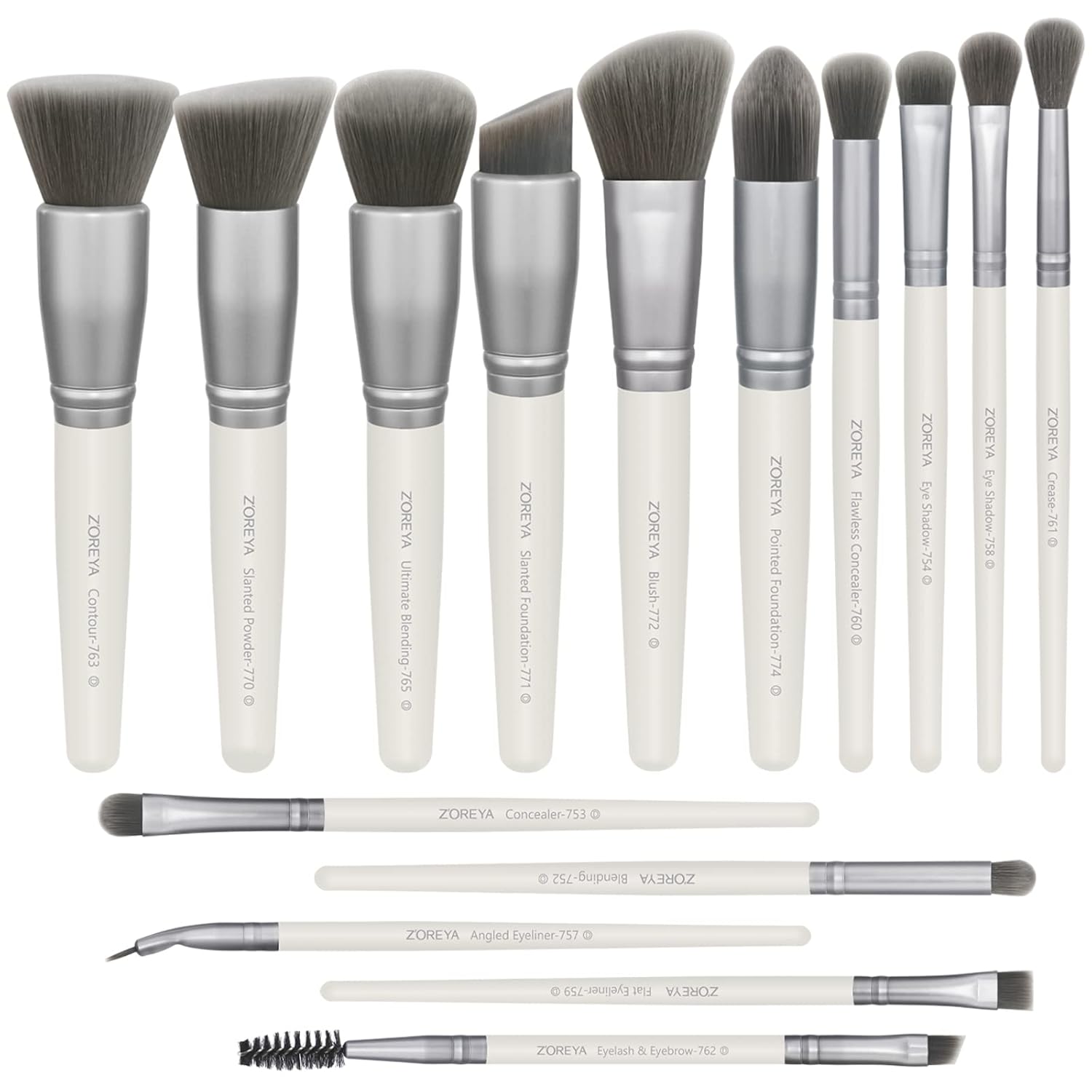 ZOREYA Brochas de Maquillaje - Juego de 15 Brochas de Maquillaje Pr...