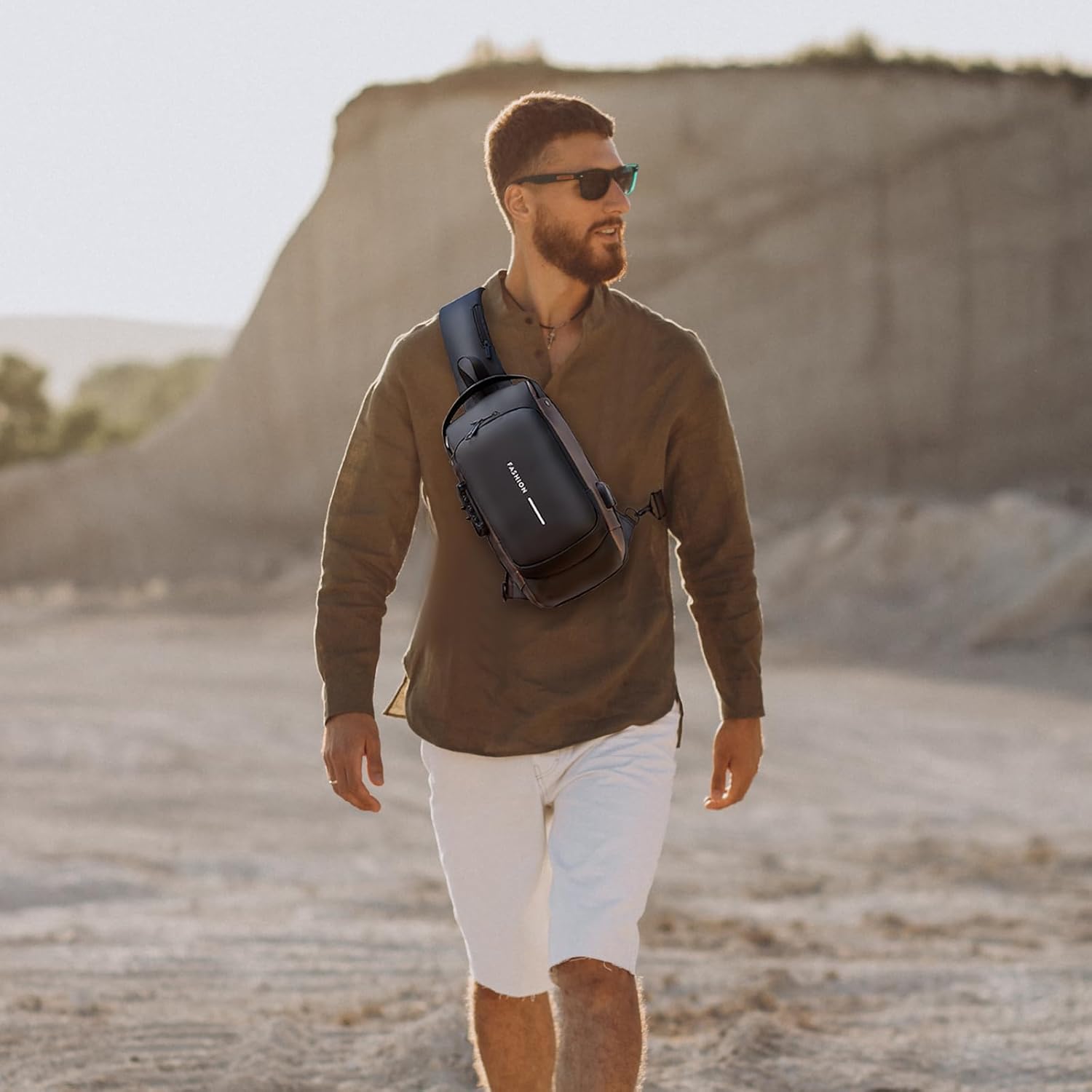 Bolso bandolera Rcrirth para hombres | Bolso cruzado antirrobo - Bo...