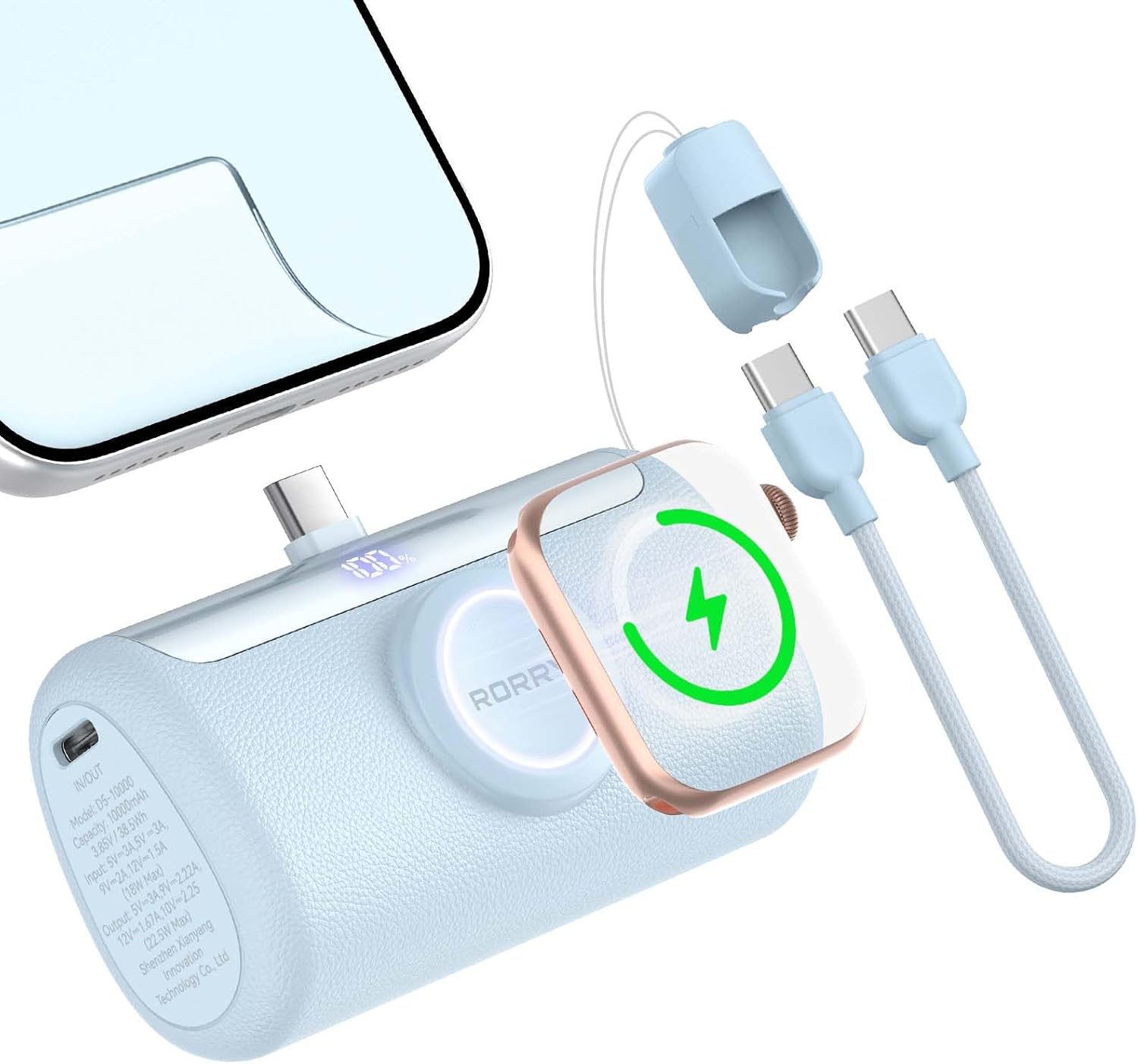 RORRY PalmGo Cargador portátil, 10000mAh PD 22.5W carga rápida mini...