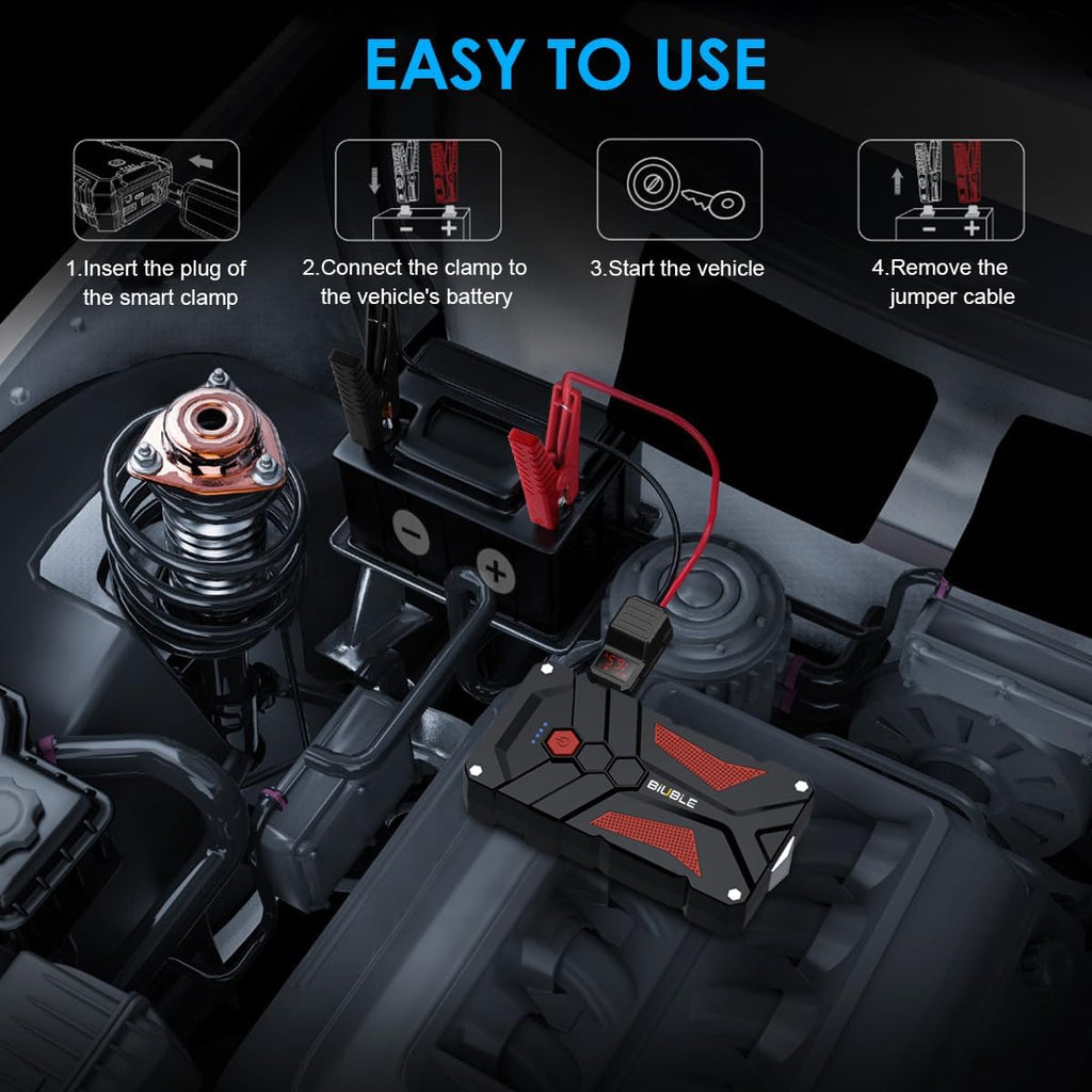 BIUBLE - Arrancador de batería para automóvil 12V, 6000A pico 21800...