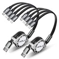 MINLU Cable de carga múltiple 4A, paquete de 2 cables de carga rápi...