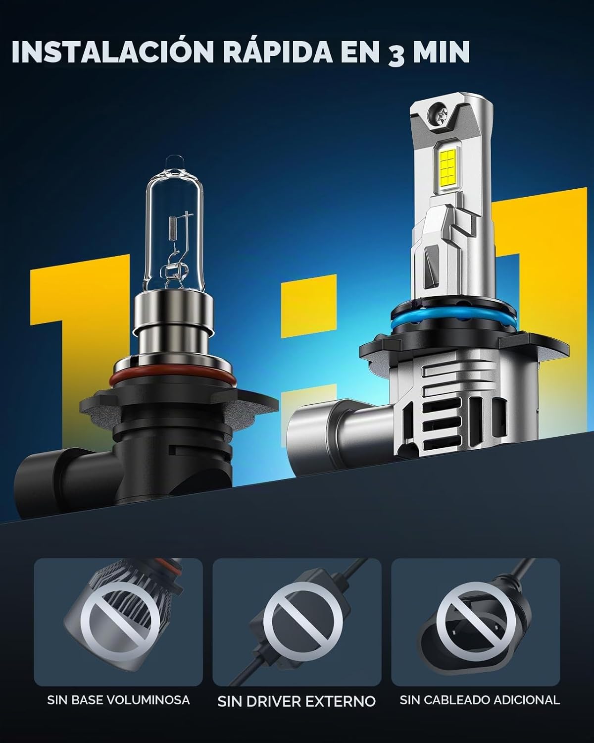Marsauto Bombillas LED 9012, 50,000 lúmenes, extremadamente brillan...
