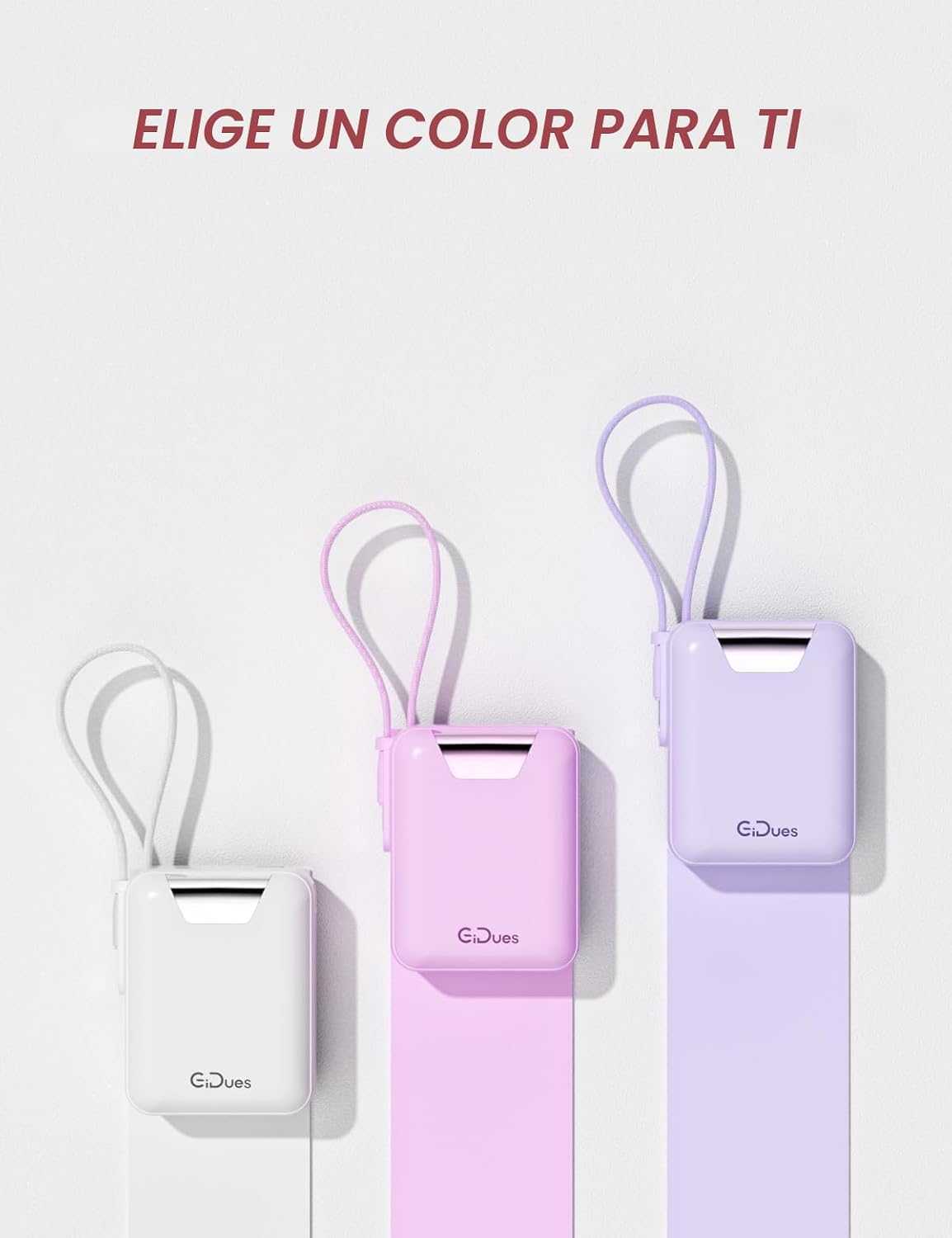 Gidues Mini cargador portátil, banco de energía ultracompacto de 10...