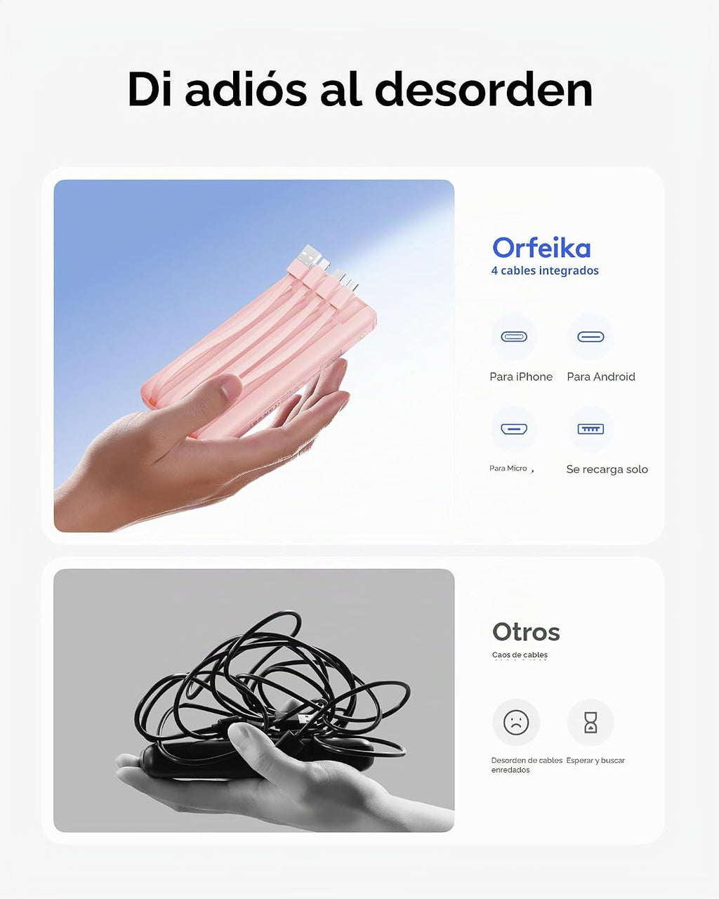 Orfeika Cargador portátil para teléfono, Banco de energía portátil...