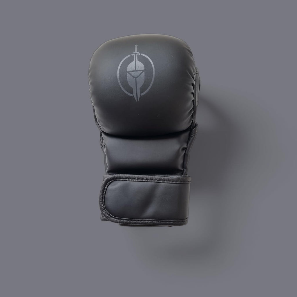 Hoplite Sports Guantes de medio dedo MMA (forma de masa con relleno...
