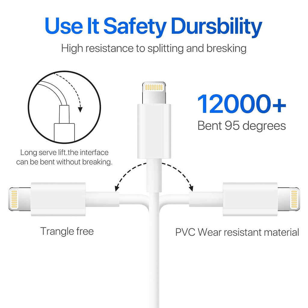 Cargador para iPhone, [Certificado MFi de Apple], paquete de 2 cabl...