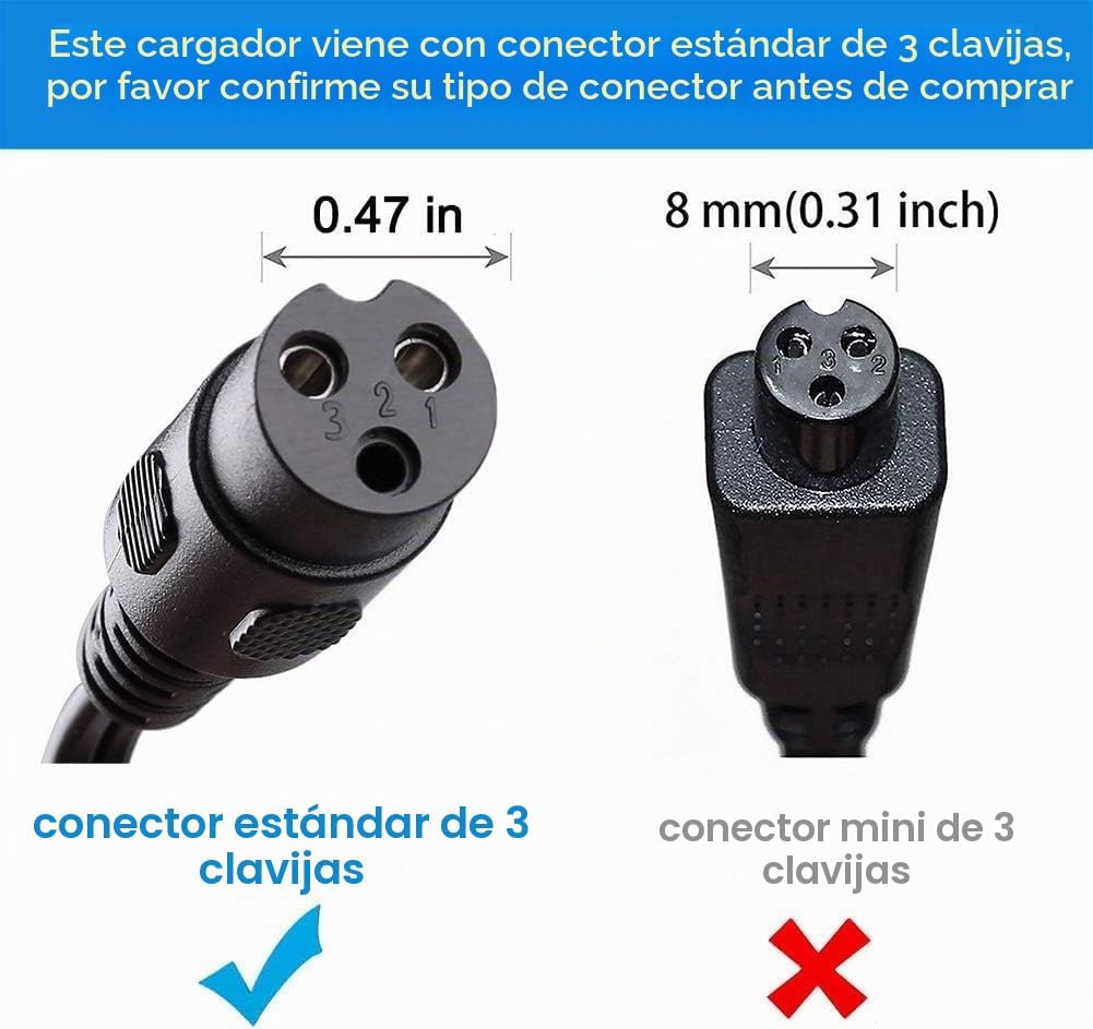 Cargador 24V2A MX350 MX400 para Razor E100 E125 E150 E175 E200 E200...