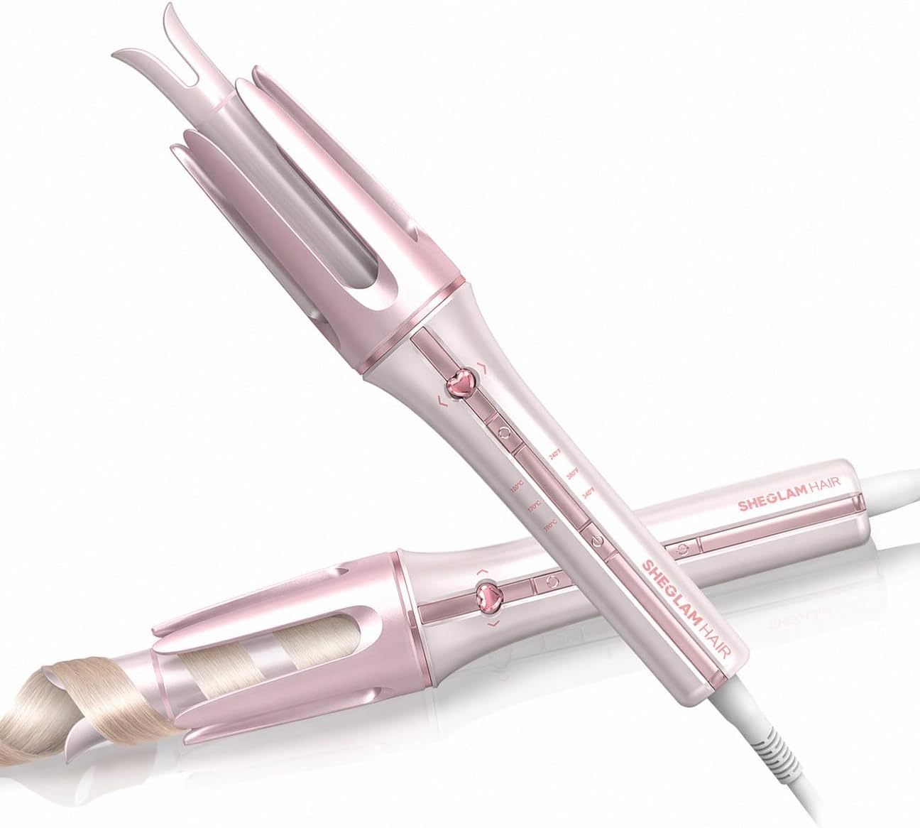 SHEGLAM Rizador rosa regalo automático para mujer (rosa, 1 pulgada)
