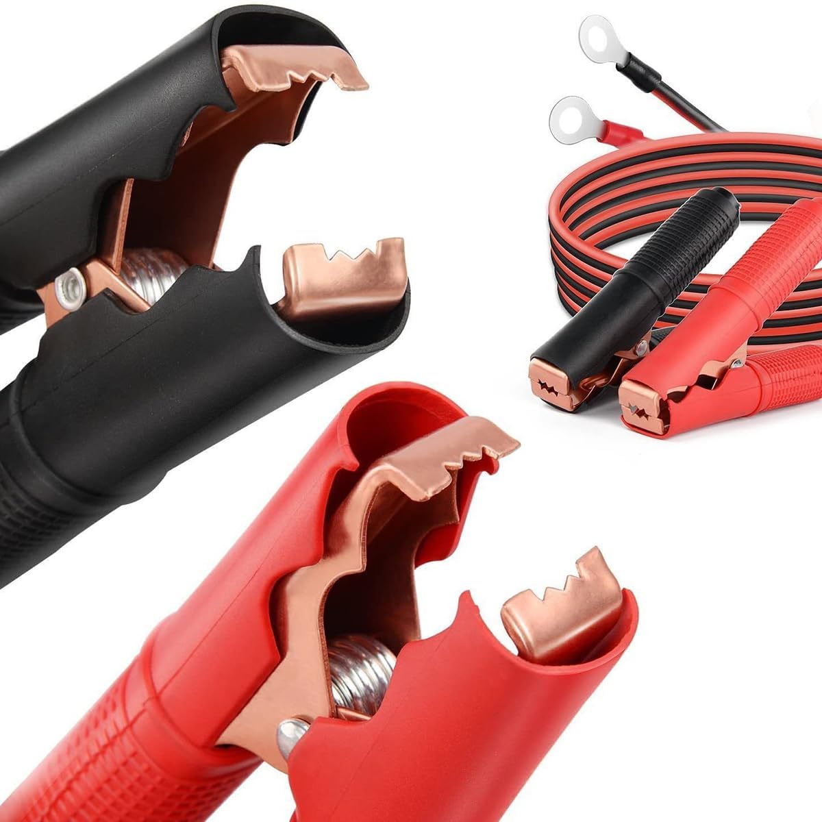 2 clips de cocodrilo, cable de puente de refuerzo 50A-3.3 pies, 13...