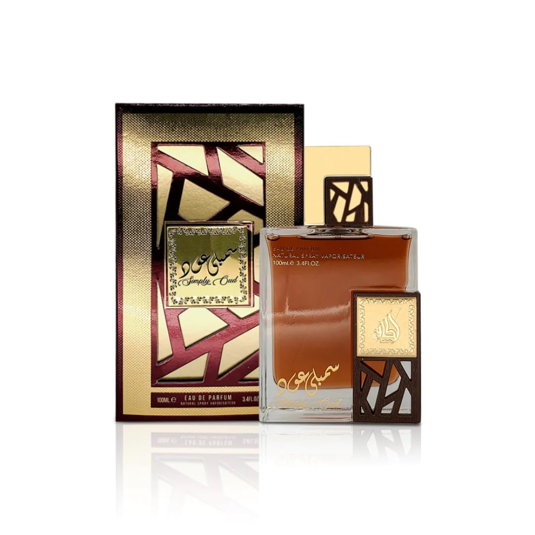 Lattafa Simply Oud Eau de Parfum Spray para hombre, 3.4 onzas