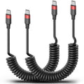 Vienceen Cable USB C a USB C en espiral, paquete de 2 cables tipo C...