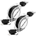 Paquete de 2 cables de carga múltiple, 3 en 1, retráctil, cable de...
