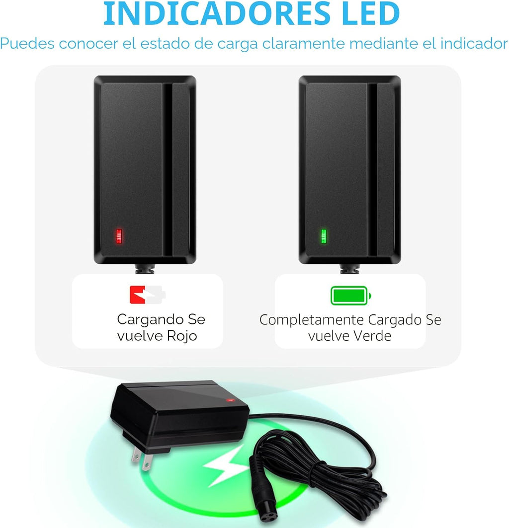 Cargador de scooter eléctrico de 24 V para Razor E300 E200 E150 E12...