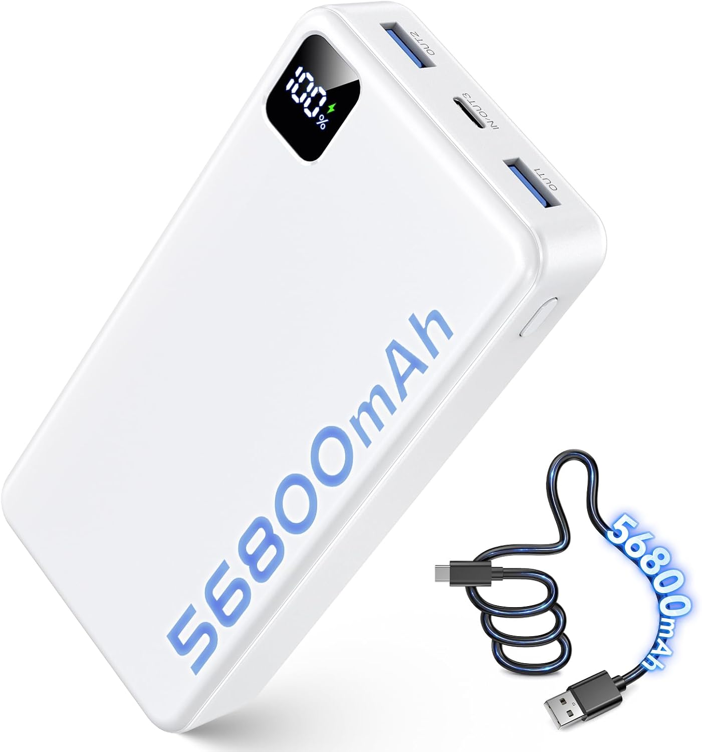 Cargador portátil, batería de 56800 mAh, cargador de teléfono portá...